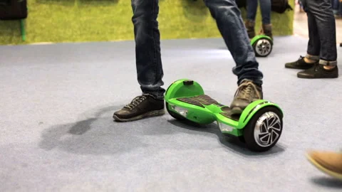 Buying a hoverboard in the store Stock Footage 104953689