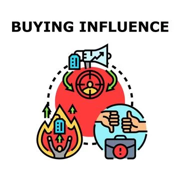 Buying influence vector concept illustration Illustrazione stock
