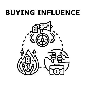 Buying influence vector concept illustration Ilustração Stock