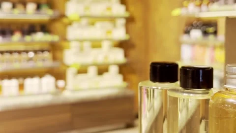 Buying make up at cosmetics section in store Stock Footage 277033988