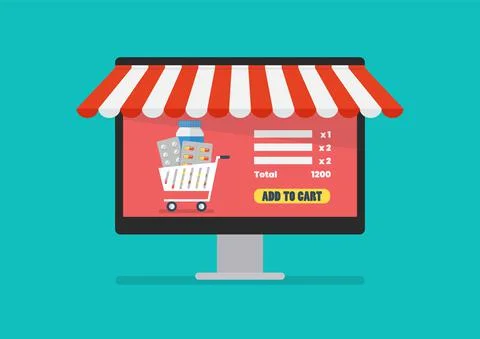 Buying medicine online by computer Stock Illustration