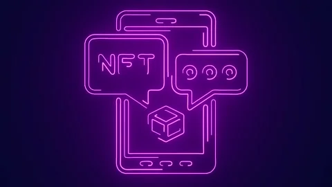 Buying NFT from nft wallet using mobile phone animation Stock Footage 241162212