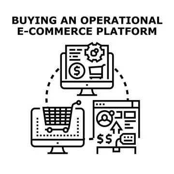 Buying operational e commerce platform vector illustration concept Stock Illustration