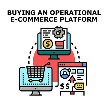 Buying operational e commerce platform vector illustration concept Stock Illustration
