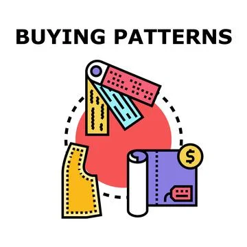 Buying patterns for creative design and fashion sewing Illustrazione stock
