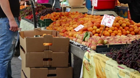 Buying Peaches Stock Footage 46111915