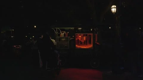 Buying Popcorn At A Popcorn Stand Video stock 255239472