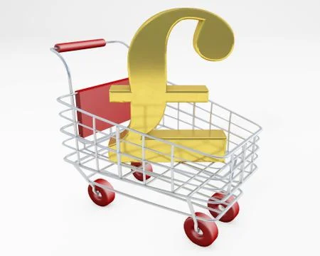 Buying pound forex concept 3d rendering golden texture sign Stock Illustration