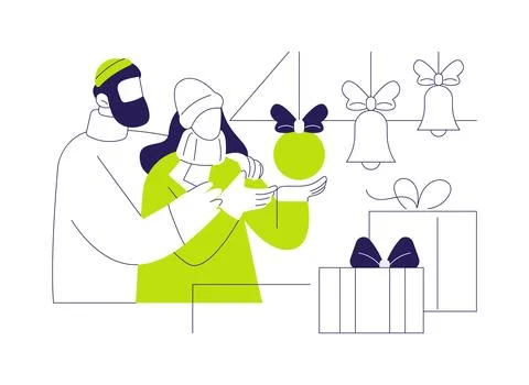 Buying presents isolated cartoon vector illustrations. Ilustração Stock