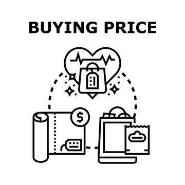 Buying price determining value of online shopping Stock Illustration