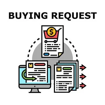 Buying request process for online order fulfillment イラスト素材