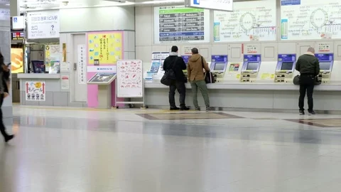 Buying Train Tickets Stock Footage 84473811