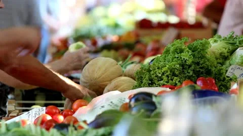 Buying vegatables Stock Footage 12193970