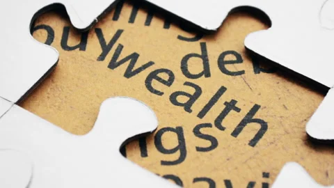 Buying Wealth Concept Revealed Through Puzzle Piece Gap Stock Footage 337266932