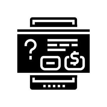 Buying window on tablet screen glyph icon vector illustration Stock Illustration