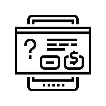 Buying window on tablet screen line icon vector illustration Stock Illustration