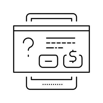 Buying window on tablet screen line icon vector illustration Illustrazione stock