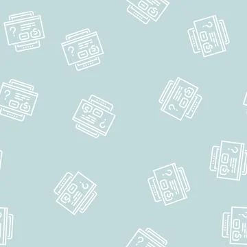 Buying window on tablet screen line seamless pattern Illustrazione stock