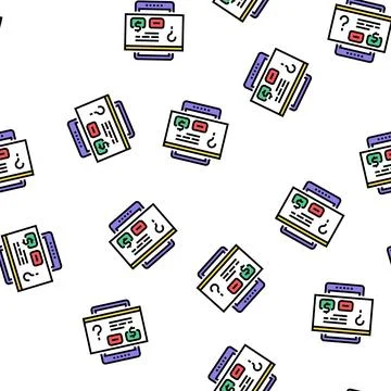 Buying window on tablet screen vector seamless pattern Stock Illustration