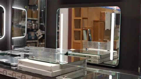 Buys a new mirror in the store Stock Footage 260282342