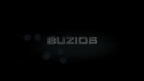 Buzios 3D title metal text on black alpha channel background Stock Footage 257064704