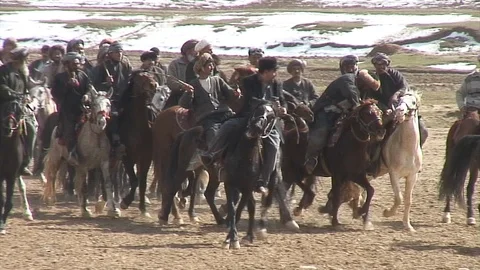 Buzkashi Tournament Afghanistan Stock Footage 98881553