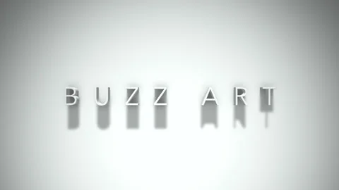 Buzz art 3D title animation with shadows on a white background Stock Footage 297568352