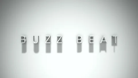 Buzz beat 3D title animation with shadows on a white background Stock Footage 297568380