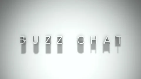 Buzz chat 3D title animation with shadows on a white background Stock Footage 297568357