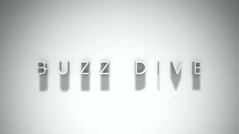 Buzz dive 3D title animation with shadows on a white background Stock Footage 297568330