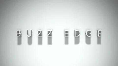 Buzz edge 3D title animation with shadows on a white background Stock Footage 297568332