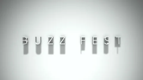 Buzz fest 3D title animation with shadows on a white background Stock Footage 297568347