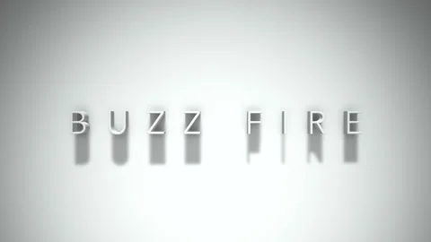 Buzz fire 3D title animation with shadows on a white background Stock Footage 297568333