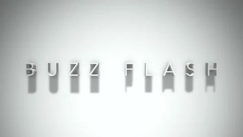 Buzz flash 3D title animation with shadows on a white background Stock Footage 297568311