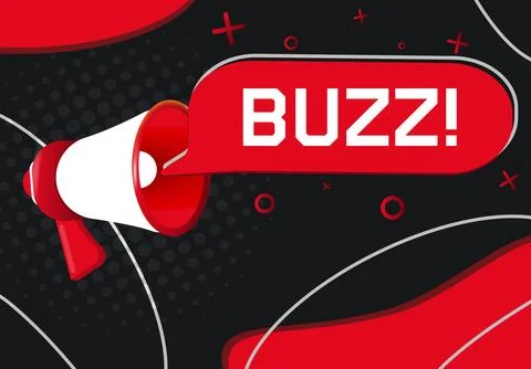 Buzz. Hand Holding Megaphone With Speech Bubble Stock Illustration