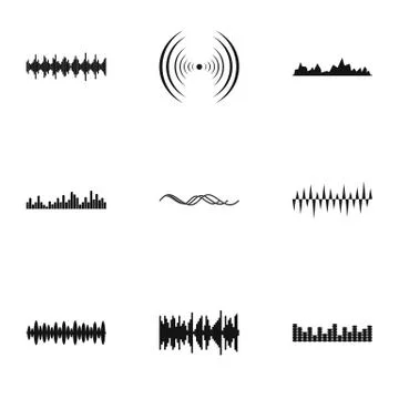 Buzz icons set, simple style Stock Illustration