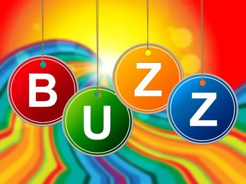 Buzz internet indicating world wide web and public relations Stock Illustration