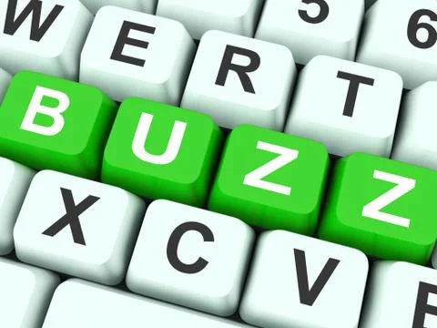 Buzz key shows awareness exposure and visibility Stock Illustration