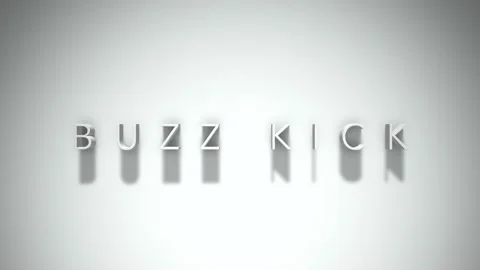 Buzz kick 3D title animation with shadows on a white background Stock Footage 297568312