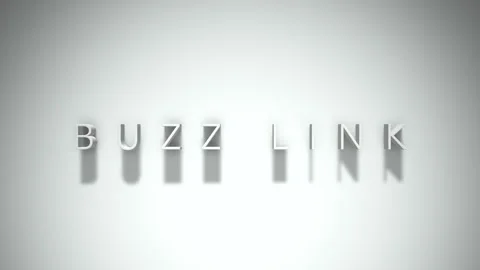 Buzz link 3D title animation with shadows on a white background Stock Footage 297568342