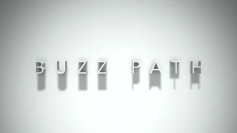 Buzz path 3D title animation with shadows on a white background Stock Footage 297568328