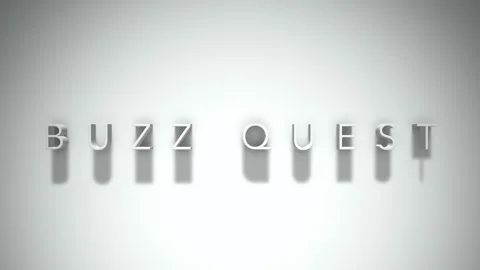 Buzz quest 3D title animation with shadows on a white background Stock Footage 297568317