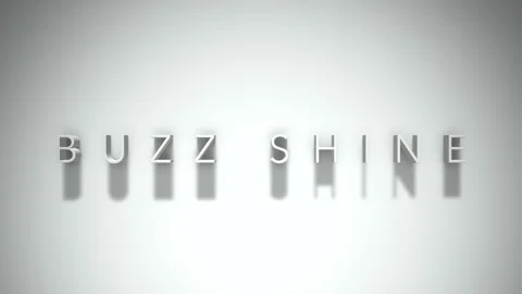 Buzz shine 3D title animation with shadows on a white background Stock Footage 297568315