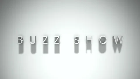 Buzz show 3D title animation with shadows on a white background Stock Footage 297568360