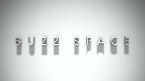 Buzz space 3D title animation with shadows on a white background Stock Footage 297568362