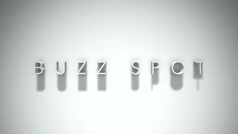 Buzz spot 3D title animation with shadows on a white background Stock Footage 297568346