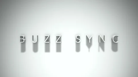 Buzz sync 3D title animation with shadows on a white background Stock Footage 297568324