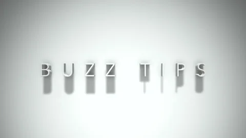 Buzz tips 3D title animation with shadows on a white background Stock Footage 297568369