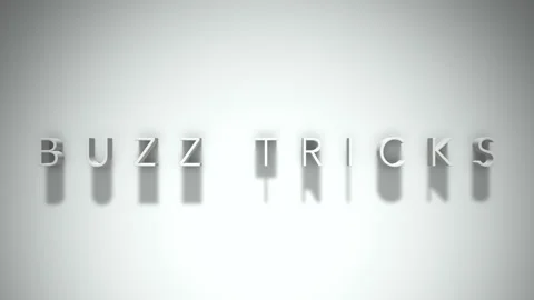 Buzz tricks 3D title animation with shadows on a white background Stock Footage 297568368