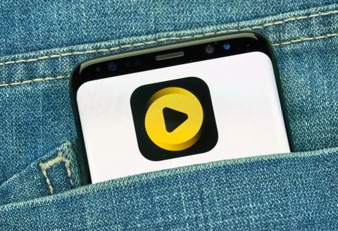 Buzz vide mobile app on Samsung s8. Stock Photos